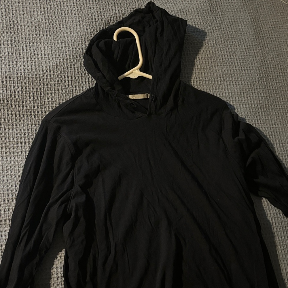Navy Vince Hooded Long Sleeve Top